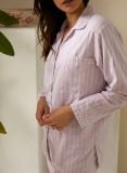 Female Pyjama - Jaipur Red Stripe - The Cotton Cashmere Collectie  , gemaakt van zacht katoen voor 