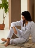 Female Pyjama - Lodhi Garden Blue - The Cotton Cashmere Collection  , made of soft cotton for 