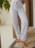 Female Lounge Broek - Lodhi Garden Blue - The Cotton Cashmere Collectie  , gemaakt van zacht katoen voor 