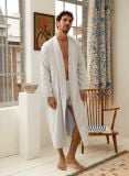 Male Dressing Gown - Blue Twig - The Cotton Cashmere Collection  , made of soft cotton for 