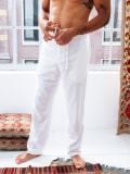 Male Pantalon Détente - Blanc - La Collection Coton Cachemire  , en coton doux pour 