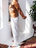 Male Pantalon Détente - Blanc - La Collection Coton Cachemire  , en coton doux pour 