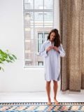 Female Nachthemd - Blauw - The Cotton Cashmere Collectie  , gemaakt van zacht katoen voor 