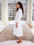 Female Robe de Chambre - Blanc - La Collection Coton Cachemire  , en coton doux pour 