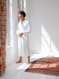 Male Dressing Gown - White - The Cotton Cashmere Collection  , made of soft cotton for 