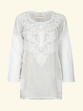 Female Silk Short Blouse - White  , en coton doux pour 