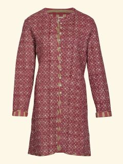Female Lange Jas Dames - Blockprint Archive Collectie  , gemaakt van zacht katoen voor 