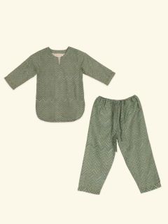 Unisex Kinder Pyjama - Blockprint Archive Collectie  , gemaakt van zacht katoen voor 
