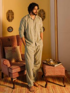 Male Pyjama - Collection Archive d'Impression en Bloc  , en coton doux pour 