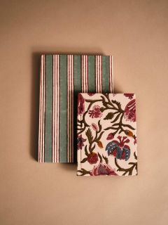 Unisex Schetsboek - Blockprint Collectie - Rijksmuseum Tulip & Stripe Chintz  , gemaakt van zacht katoen voor 