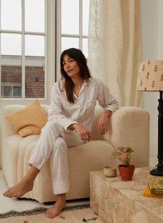 Female Pyjama - Beige Bloom - La Collection Coton Cachemire  , en coton doux pour 