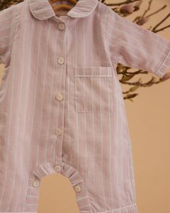 Unisex Baby Onesie - Jaipur Red Stripe - The Cotton Cashmere Collection  , made of soft cotton for 
