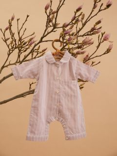 Unisex Baby Onesie - Jaipur Red Stripe - The Cotton Cashmere Collection  , made of soft cotton for 