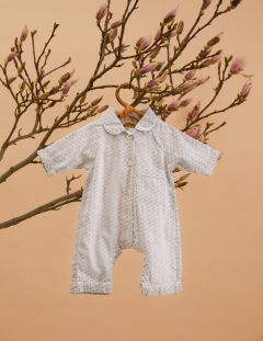 Unisex Barboteuse bebe - Blue Twig - La Collection Coton Cachemire  , en coton doux pour 