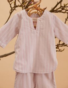 Unisex Kinderpyjama - Jaipur Red Stripe - Die Cotton-Cashmere-Kollektion  , aus weicher Baumwolle für 