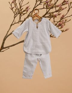 Unisex Kids Pyjama - Blue Twig - The Cotton Cashmere Collection  , made of soft cotton for 