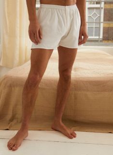Male Boxershort - Weiss - Die Cotton-Cashmere-Kollektion  , aus weicher Baumwolle für 