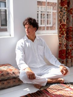 Male Pyjamas - White - The Cotton Cashmere Collection  , made of soft cotton for 