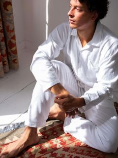 Male Pyjamas - White - The Cotton Cashmere Collection  , made of soft cotton for 