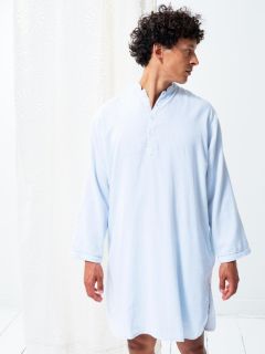 Male Nachthemd - Blauwe Streep - The Cotton Cashmere Collectie  , gemaakt van zacht katoen voor 