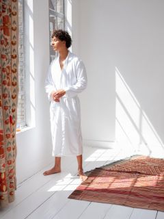 Male Dressing Gown - White - The Cotton Cashmere Collection  , made of soft cotton for 