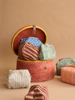 Unisex Toilettas - Blockprint Collectie  , gemaakt van zacht katoen voor 