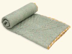 Unisex Baby Quilt - Block Print Collection  , made of soft cotton for 