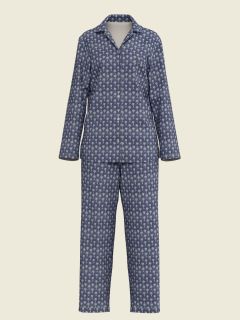 Female Pyjama Damen - Blockdruck Kollektion  , aus weicher Baumwolle für 