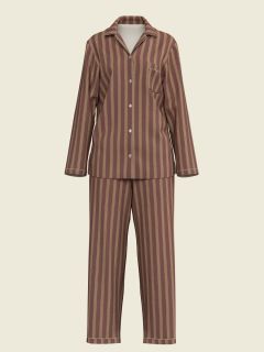 Female Pyjama Damen - Blockdruck Kollektion  , aus weicher Baumwolle für 