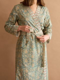 Female Ochtendjas Dames - Blockprint Collectie  , gemaakt van zacht katoen voor 