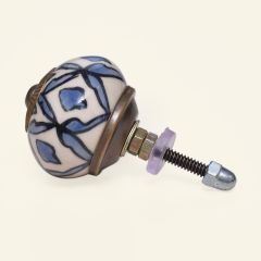 Unisex Drawer and Door Knobs - Blue Grey Ceramic  , en coton doux pour 