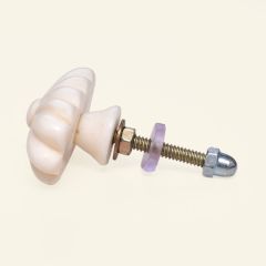 Unisex Drawer and Door Knobs - Bone Oval Carved  , en coton doux pour 