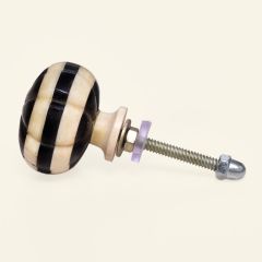 Unisex Drawer and Door Knobs - Bone White Border  , aus weicher Baumwolle für 