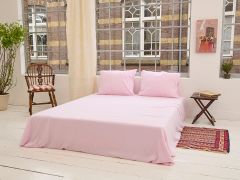 Unisex Laken - Roze - The Cotton Cashmere Collectie  , gemaakt van zacht katoen voor 