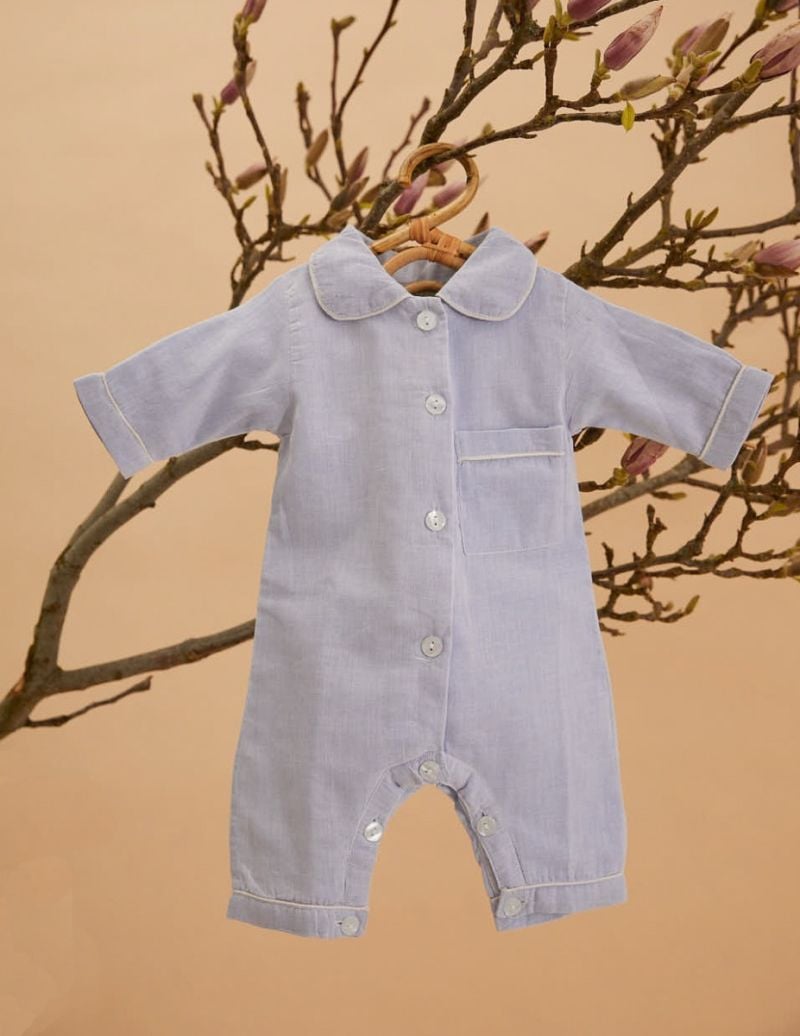 Unisex Baby Onesie - Blauw - The Cotton Cashmere Collectie  , gemaakt van zacht katoen voor 
