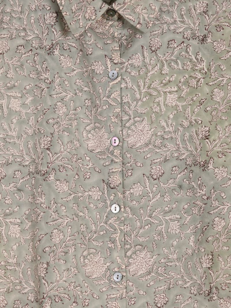 Female Blouse - Blockdruck Archiv Kollektion  , aus weicher Baumwolle für 