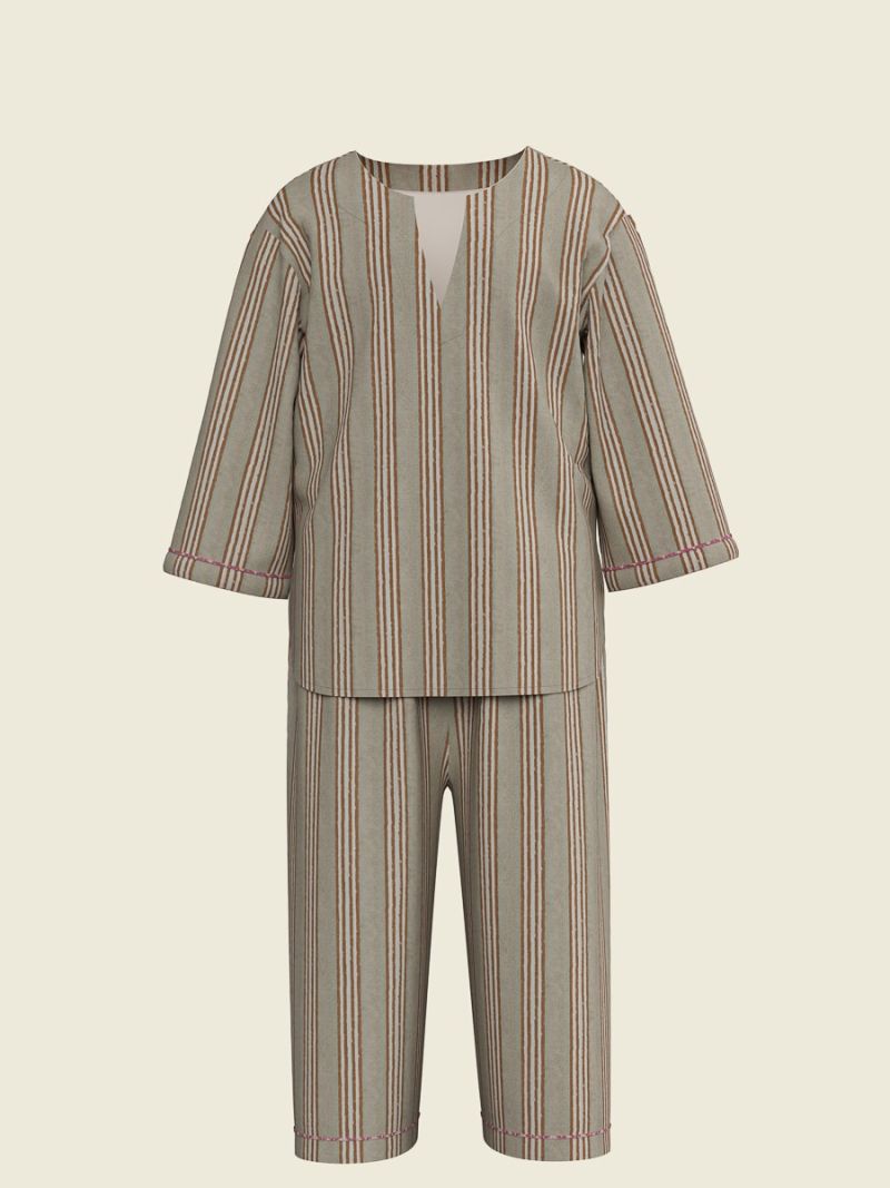 Unisex Kinder Pyjama - Blockprint Archive Collectie  , gemaakt van zacht katoen voor 