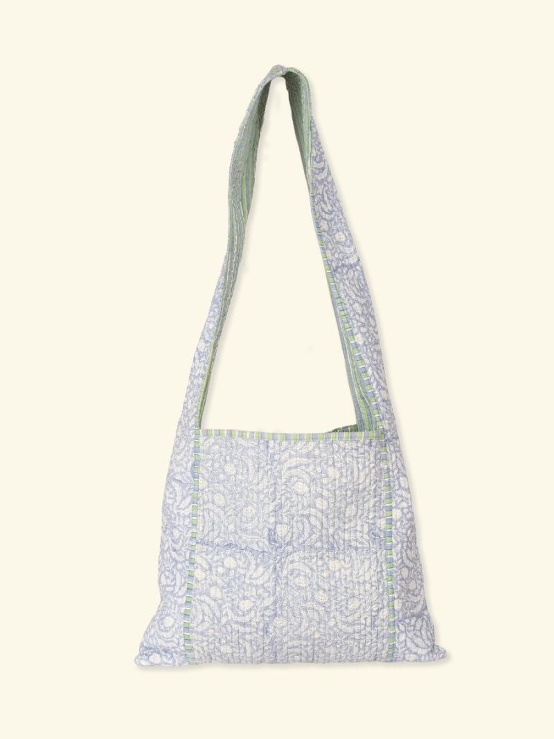 Unisex Quilted Tote Bag - Blockprint Archive Collection  , made of soft cotton for 