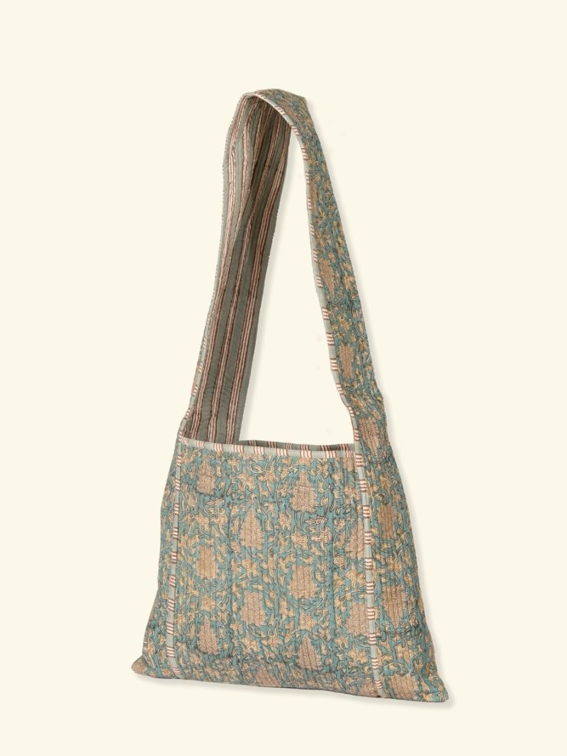 Unisex Schoudertas - Blockprint Archive Collectie  , gemaakt van zacht katoen voor 