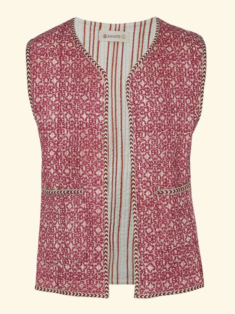 Female Quilted Vest - Blockprint Archive Collection  , made of soft cotton for 