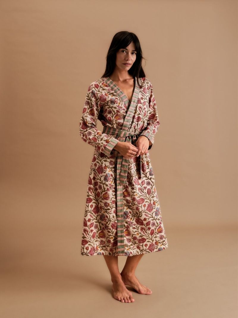 Female Robe de chambre - Collection d'Impression en Bloc - Rijksmuseum Tulip Chintz  , en coton doux pour 