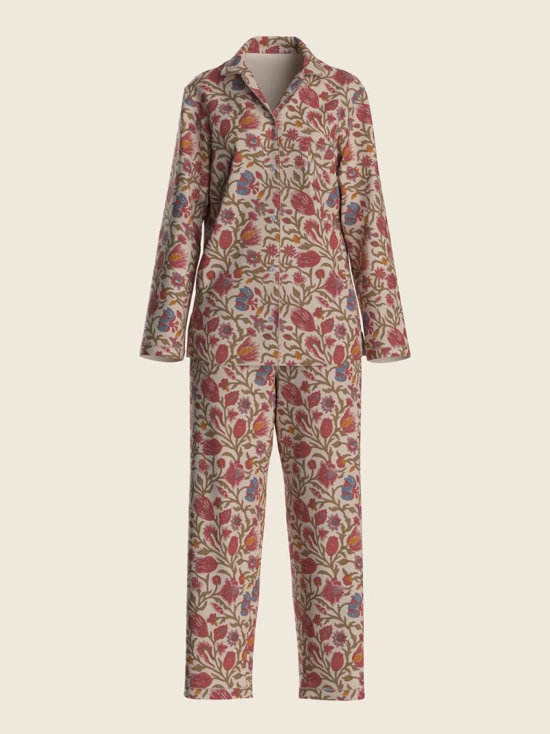 Female Pyjama Dames - Blockprint Collectie - Rijksmuseum Tulip Chintz  , gemaakt van zacht katoen voor 