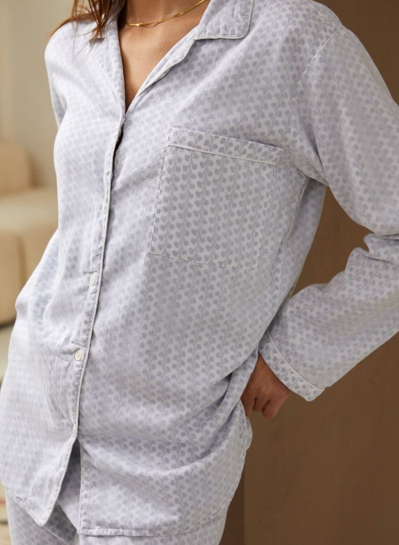 Female Schlafanzug - Blue Twig - Die Cotton-Cashmere-Kollektion  , aus weicher Baumwolle für 