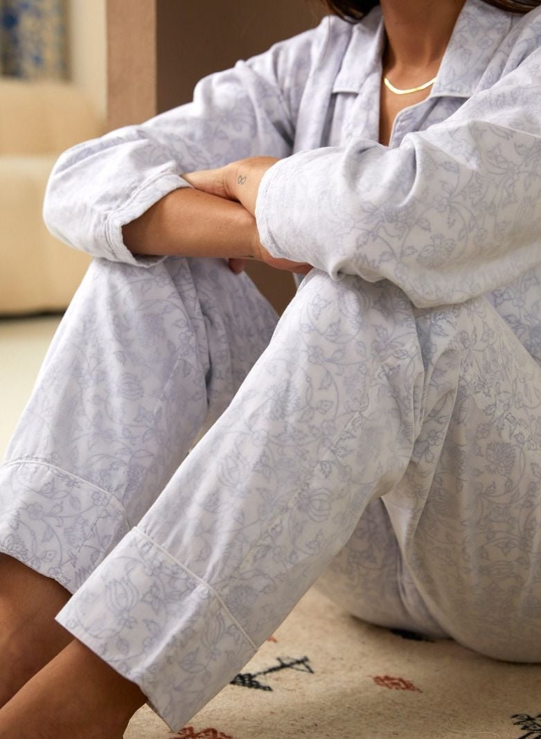 Female Schlafanzug - Lodhi Garden Blue - Die Cotton-Cashmere-Kollektion  , aus weicher Baumwolle für 