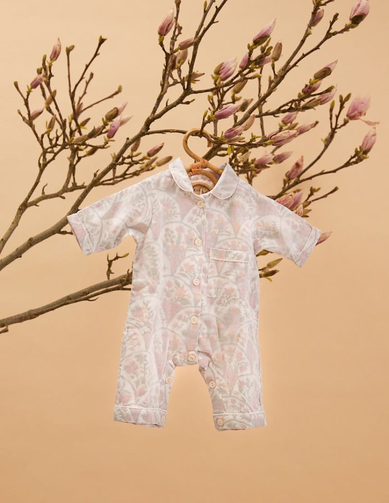 Unisex Baby Onesie - Floral - The Cotton Cashmere Collectie  , gemaakt van zacht katoen voor 