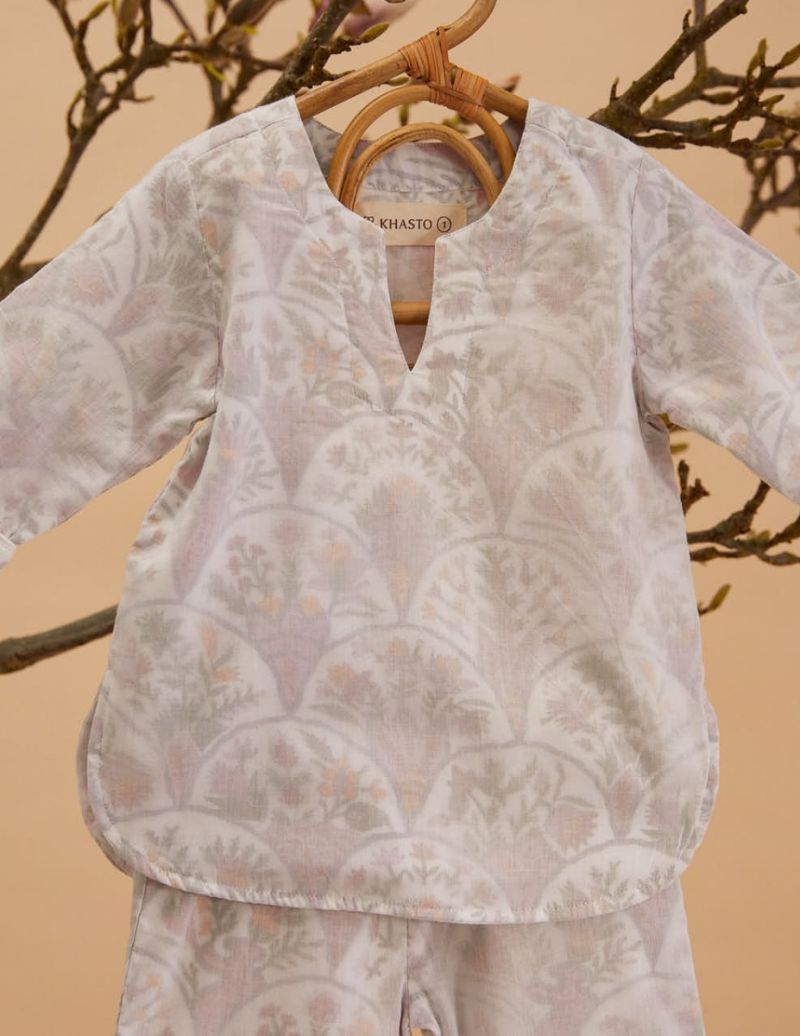 Unisex Pyjama Enfant - Floral - La Collection Coton Cachemire  , en coton doux pour 