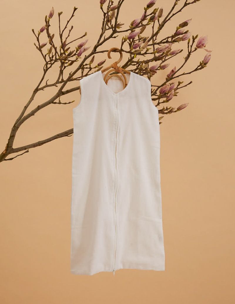 Unisex Baby Slaapzak - Wit - The Cotton Cashmere Collectie  , gemaakt van zacht katoen voor 