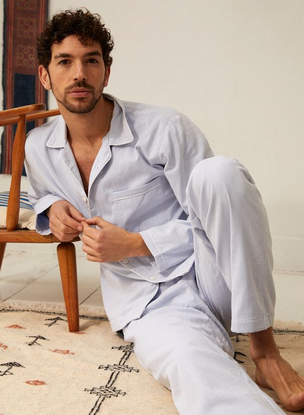 Male Schlafanzug - Blau - Die Cotton-Cashmere-Kollektion  , aus weicher Baumwolle für 