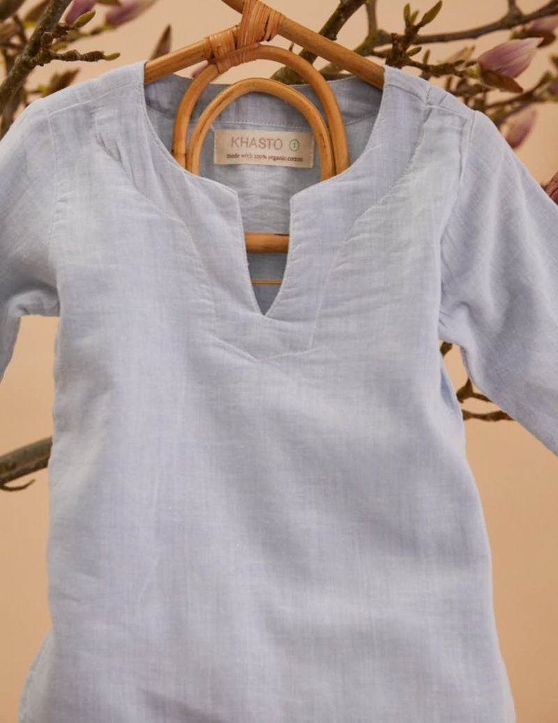 Unisex Kids Pyjama - Blauw - The Cotton Cashmere Collectie  , gemaakt van zacht katoen voor 