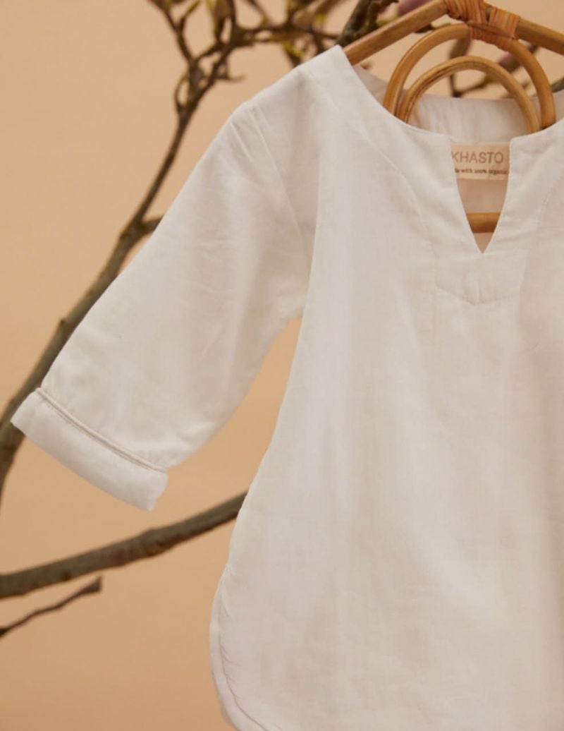 Unisex Pyjama Enfant - Blanc - La Collection Coton Cachemire  , en coton doux pour 